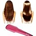 Hair Straightening Brush MCH Ceramic Fast Heating with Heat Resistant Glove, Temperature Lock Function, Adjustable Temperature, Anti-Scald Ionic Hair Brush - Fuscia Pink
