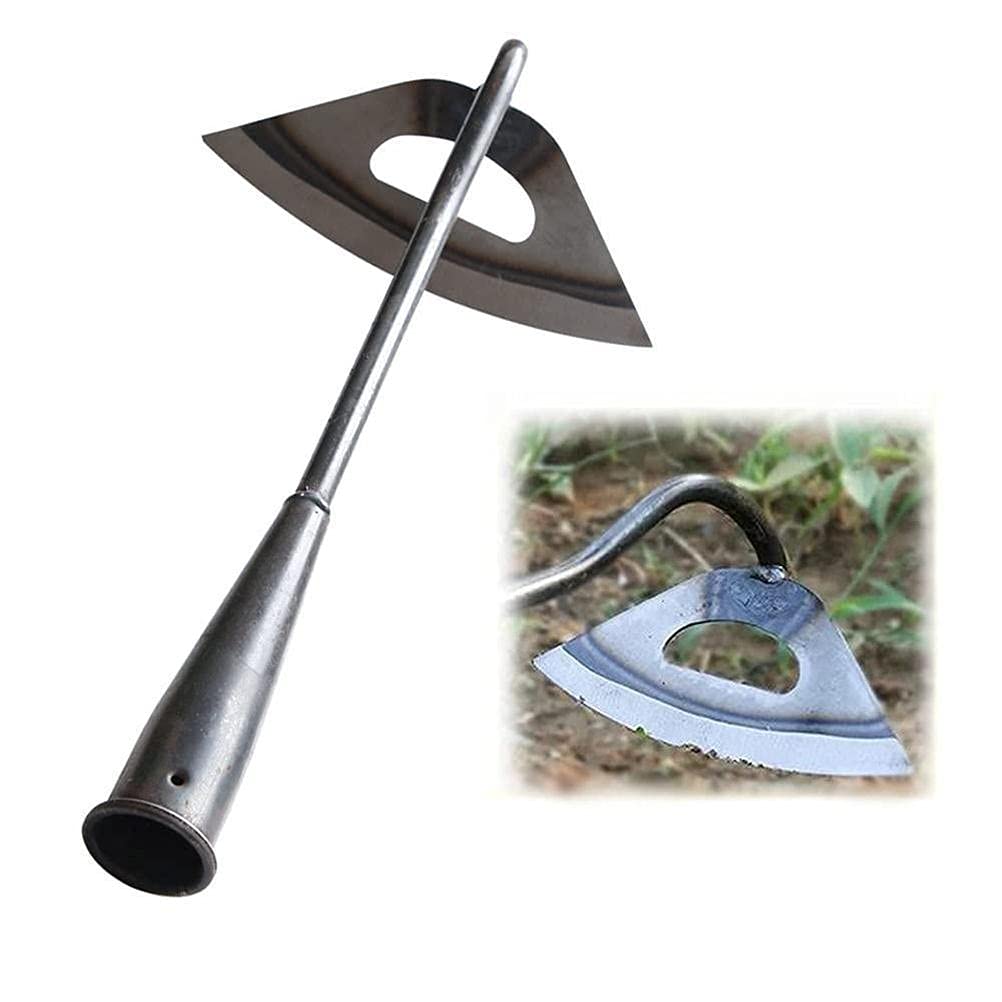 meitiankaixin Hollow Hoe Gardening Loosening Soil Tool, Stainless Steel Weeding Rake Planting Vegetables Home Garden Farm Weeding Hollow Hoe