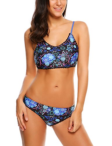 Avidlove Women's Sexy Padded Bikini Set Two Piece Floral Print Swimsuits