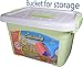 CoolSand Deluxe Bucket - Beach Edition - Set Includes: 2 Pound Moldable Indoor Play Sand, Shaping Molds, Inflatable Sandbox & Storage Bucket