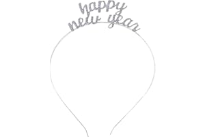 Soochat Happy New Year Headband Tiara | Rhinestone New Year Headband Hair Hoop Headdress - 2025 New Year Eve Party Hair Accessories Supplies Favors