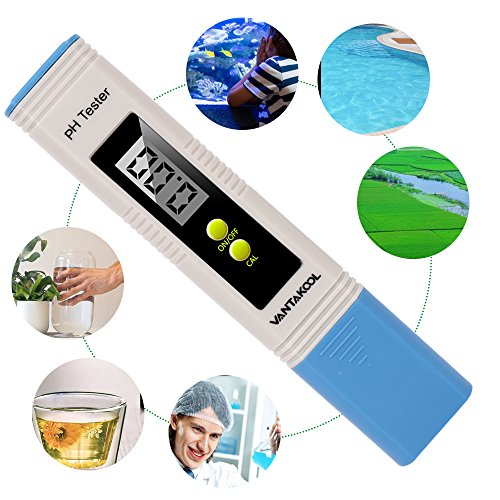Digital PH Meter, VANTAKOOL PH Meter 0.01 PH High Accuracy Water Quality Tester with 0-14 PH Measurement Range for Household Drinking and Pool Water PH Tester Design with ATC