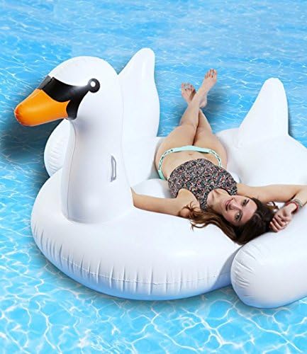 Veslagy 150CM 60Inch Rose Gold Inflatable Flamingo Pool Float Pool Swimming Float Swimming Ring Flamingo Float Boia Piscina Pool Party White Swan