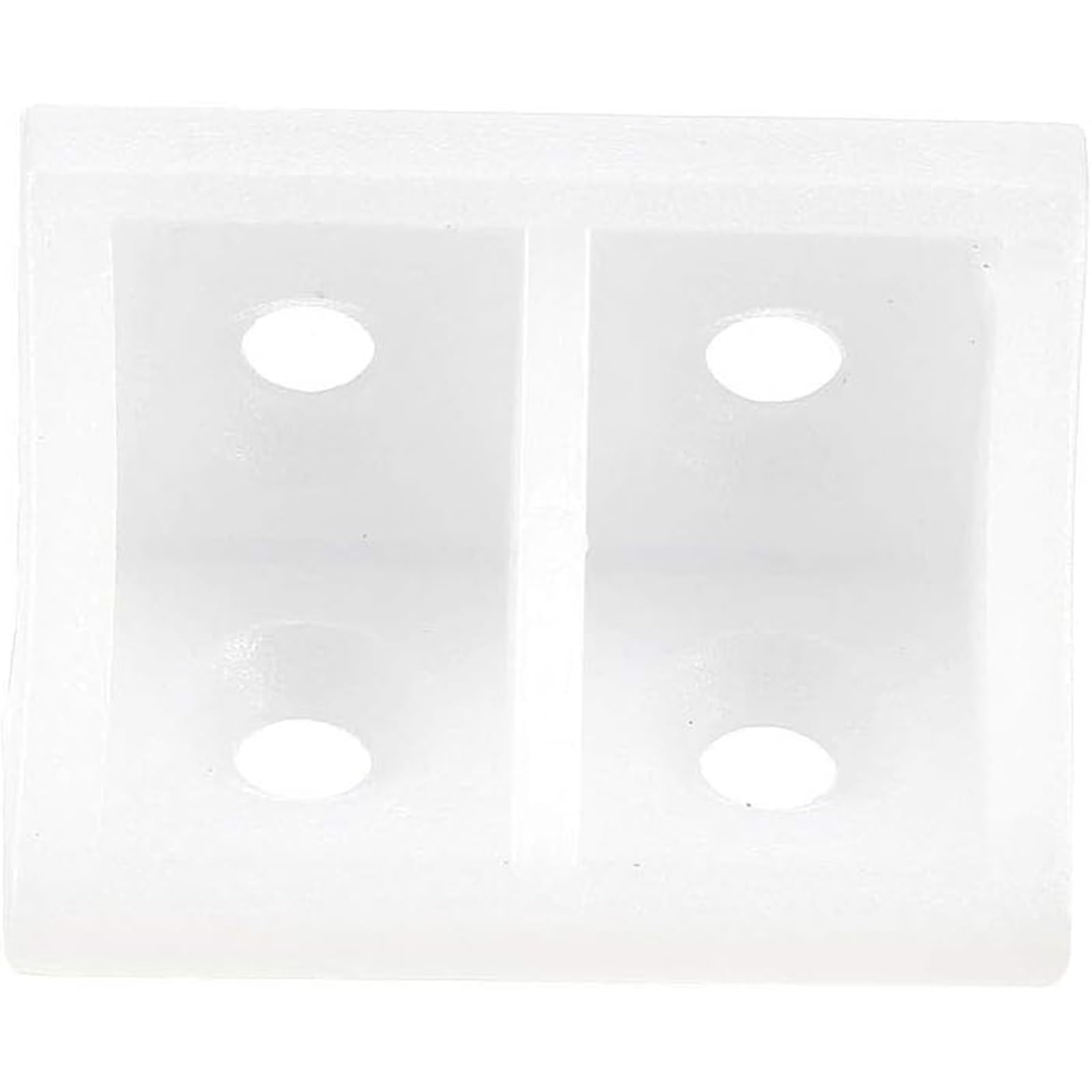Boxonly Shelf Cabinet Door 90 Degree Plastic Corner Braces 2 Holes Angle Bracket, White 100Pcs