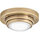 Hinkley Porte Extra Small Flush Mount Ceiling Light or Wall Sconce, Etched Opal Glass Shade, Dual-Mount Design, Integrated LE
