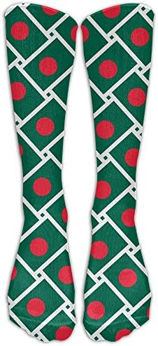 Bangladesh Flag Weave Unisex Compression High Socks Novelty Design Casual Comfort Sock For Running Sports