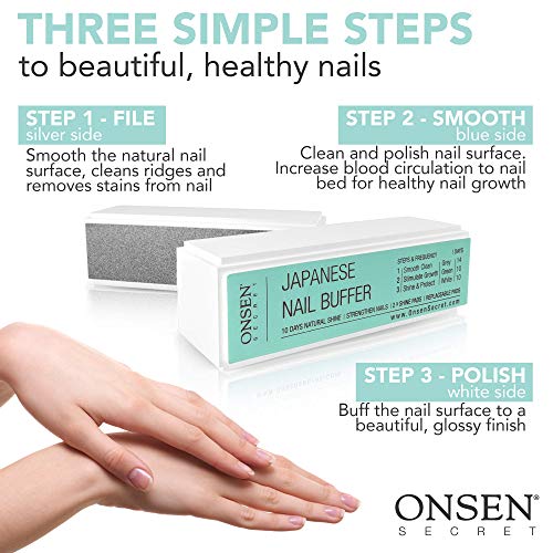 Onsen Professional Nail Buffer, Ultimate Shine Nail Buffing Block With