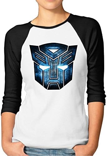 Womens Transformers Mask Baseball Athletic 3/4 Sleeve Tee Shirt