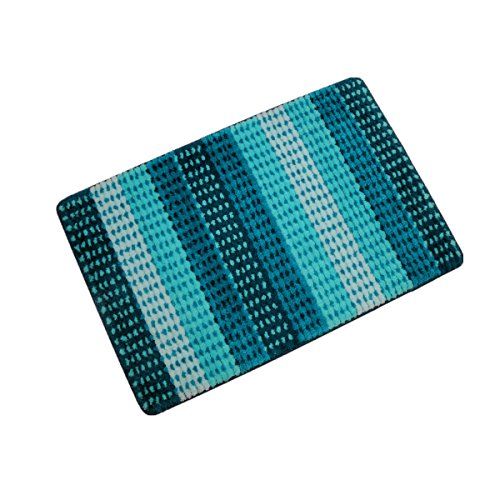 Hihome Bright Blue Stripes Doormats NonSlip Outdoor Door Mats Inside