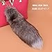 Real Fox Tail ，Silver Blue Fox Tail Fur Keychain Bag Charm Pendant