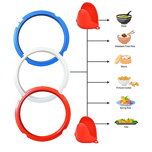 Nice-Components Silicone Sealing Ring for IP Models 3 Quart, Free Silicone Oven Mitts for Pressure Cooker Accessories,Sweet and Savory,Common Clear Edition Ring Fit IP Models - Thumbnail 5