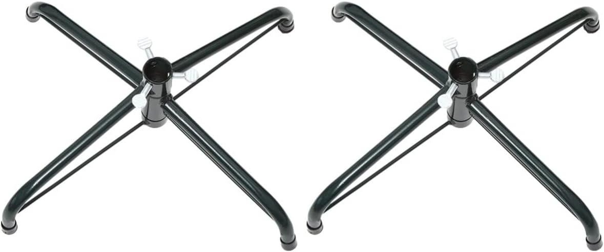 Tree Stands - DOITOOL Metal Christmas Tree Stand Artificial Christmas Tree 2pcs Christmas Tree Stand Xmas Tree Rack Xmas Tree Holder Stand for Xmas Tree for Artificial Trees, Green Accessories