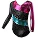 BAOHULU Gymnastics Leotard for Toddler Girls Sparkle Metallic Black Purple Athletic Dance Clothes Black,120