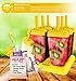 Popsicle Molds Set - BPA Free - 6 Ice Pop Makers + 1 Extra Mold + Silicone Funnel + Cleaning Brush + Recipes E-book - by Lebice