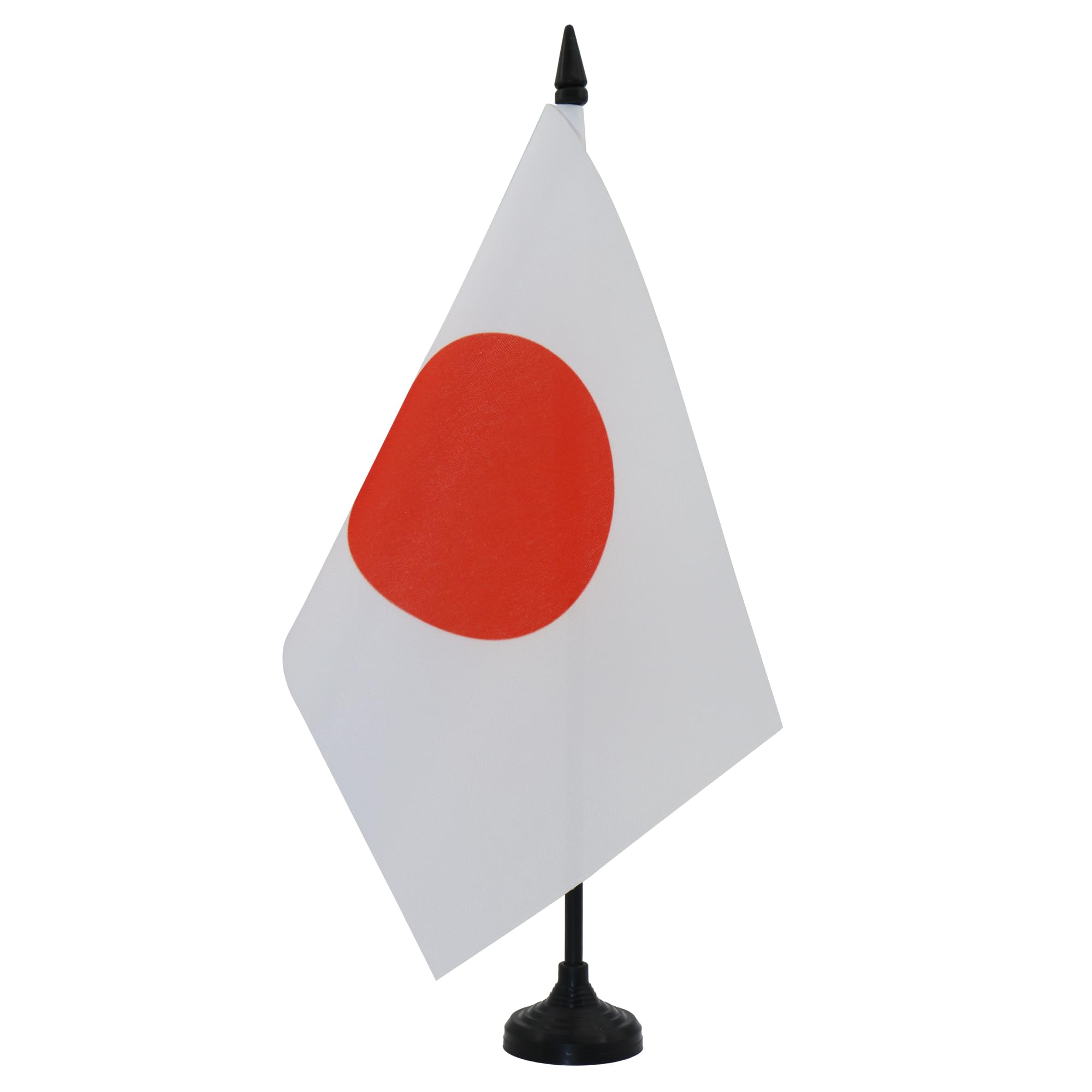 AZ FLAG Japan Table Flag 5'' x 8'' - Japanese Office Decoration 100% Polyester 21 x 14 cm - Mini Desk Flag with Pole and Black Plastic Base