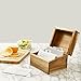 WELLAND Recipe Box with Card Divider Recipe Card Set, Acacia Wood