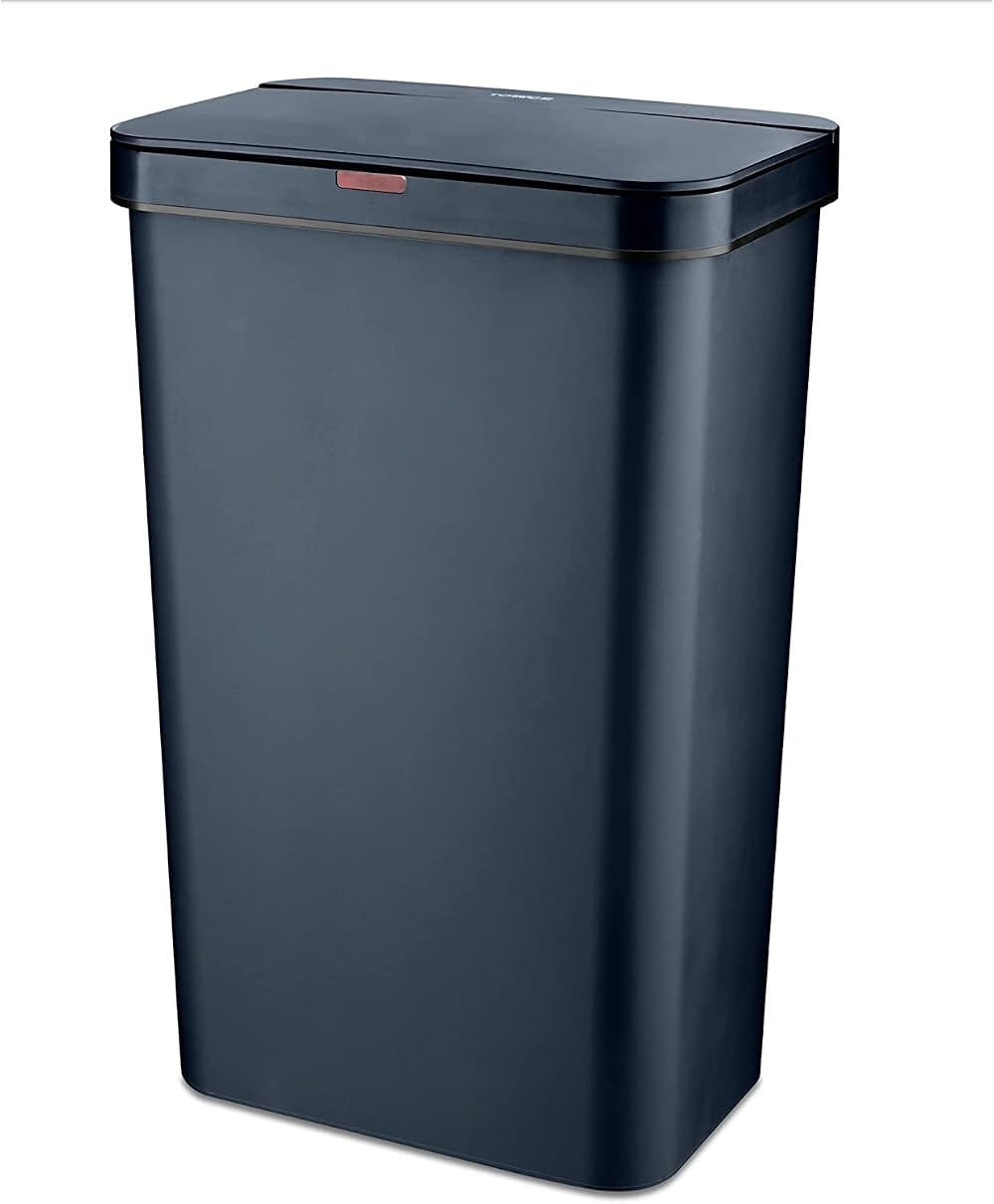 Tower 50L Sensor Bin Navy Rectangular Touchless Lid Battery or Manual Use