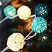 Dealbeta Battery Handmade Rattan Ball String Lights 20 Warm White LED Christmas Indoor String Fairy Lights for Bedroom, Wedding, Party [ Rattan Ball's Diameter:5cm/2.04 in ] -- Lake Green