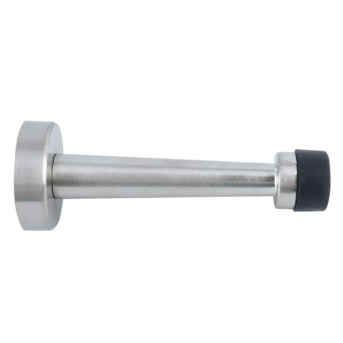 MAIKEHOME Door Stop Stopper Zinc Alloy Soft Catch-Door Holder Doorstop, Wall Mount, Ground Mount Self-Stick Tape (4.7 Inch/12cm, Silver)