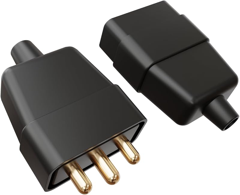rhinocables 3 Pin In-Line Mains Power Adapter Rubber Connector 250V 10A