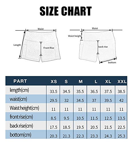 LOVESOFT Women's Workout Cycling Running Volleyball Tights Yoga Shorts with Side Pockets (White1, Medium) - Thumbnail 6
