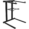 Rockville RLS2400 Lightweight Folding DJ Laptop Stand, Adjustable Height, Extra Shelf, Travel Bag, for DJs and Mobile Performers
