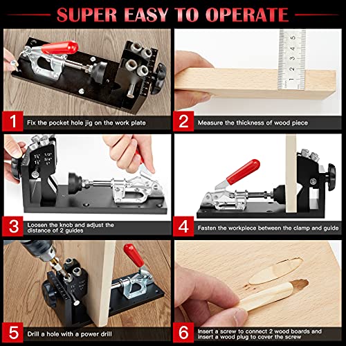 Pocket Hole Jig Aiment 4 in 1 Pocket Joinery Tool with Square Driver
