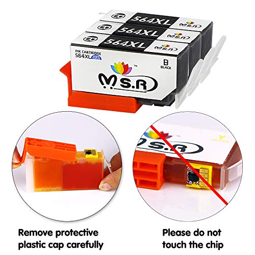 MS.R Compatible for HP 564XL Ink Cartridge, 3 Black, Used in HP Photosmart 5520 6520 7520 5510 6510 7510 7525 B8550 HP Premium C309A C410A HP Officejet 4620 HP Deskjet 3520