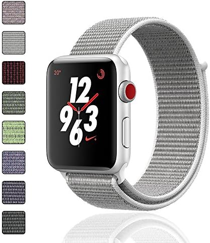iMoway Apple Watch Band 38mm/42mm Sport Loop iWatch Band (Adjustable Velcro) for Apple Watch Series 1/2/3 Sport Edition