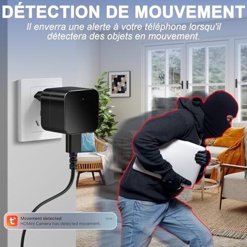 YCCNIU 5G WiFi Spy Camera, Hidden Camera in USB Charger, 1080P WiFi Mini Spy Camera with Motion Detection and Loop Recording for Remote Viewing - European Standards