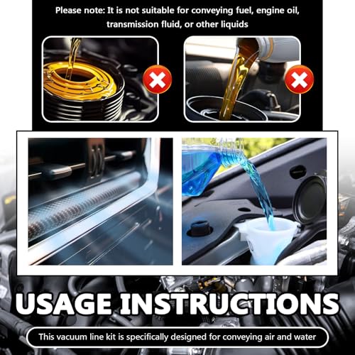 94PCS 5Ft Vacuum Hose Automotive Set,6 Sizes 3/8",5/16",1/4",3/16",5/32",1/8" Silicone Vacuum Lines Kit photo 12