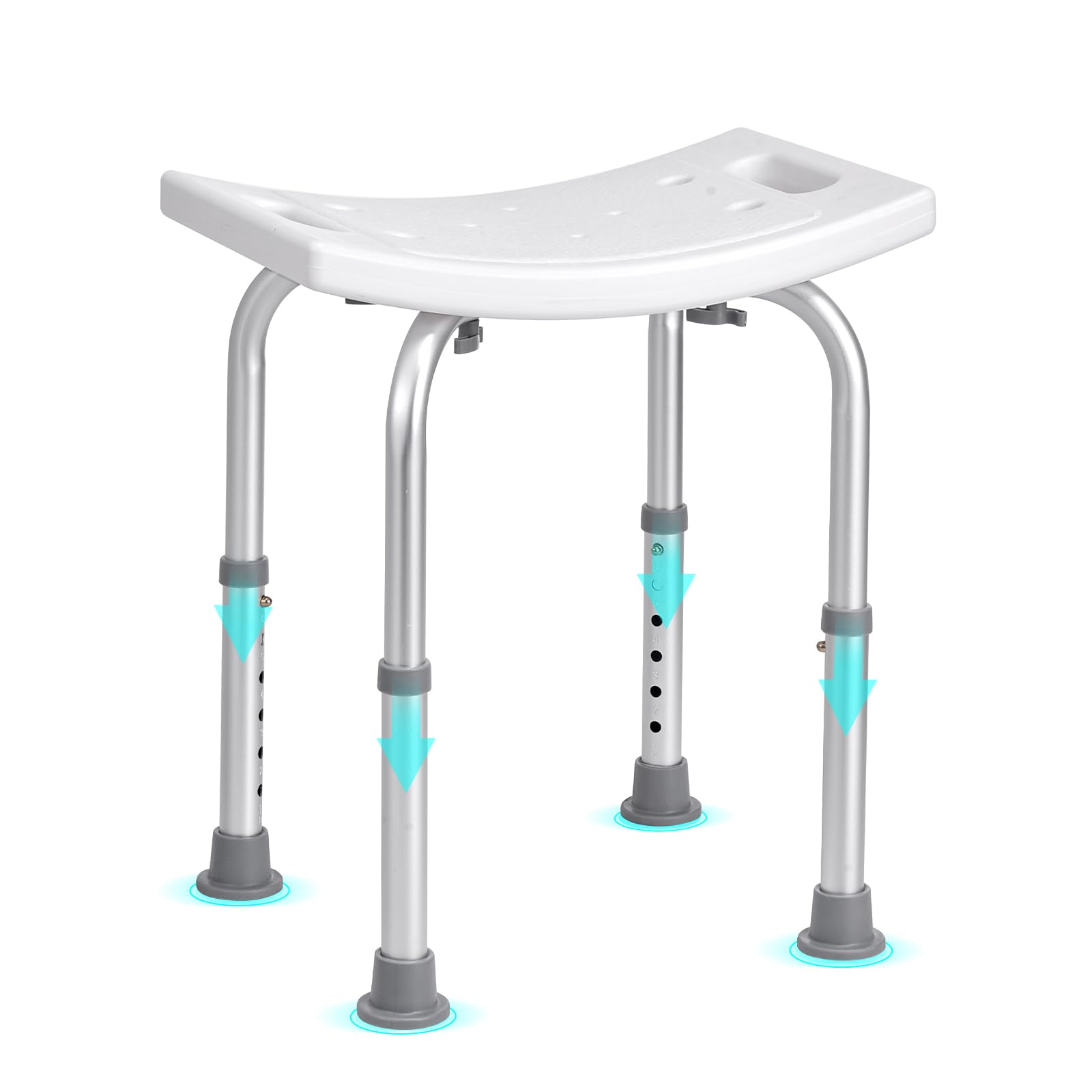 Photo 1 of VEVOR Shower Stool, Height-Adjustable Bath Chair with Integrated Grips, Safe Seating Solution for Showers or Bathtubs, Anti-Slip Bathroom Bench for Seniors, Disabled, 350 lb Limit