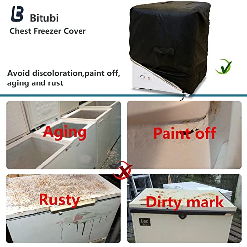 Bitubi Chest Freezer Cover Waterproof, Dustproof, SunProof, L38”W23”H34” Suitable For Most