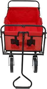 Oypla Red Heavy Duty Foldable Garden Trolley 70KG Capacity Wagon view 6