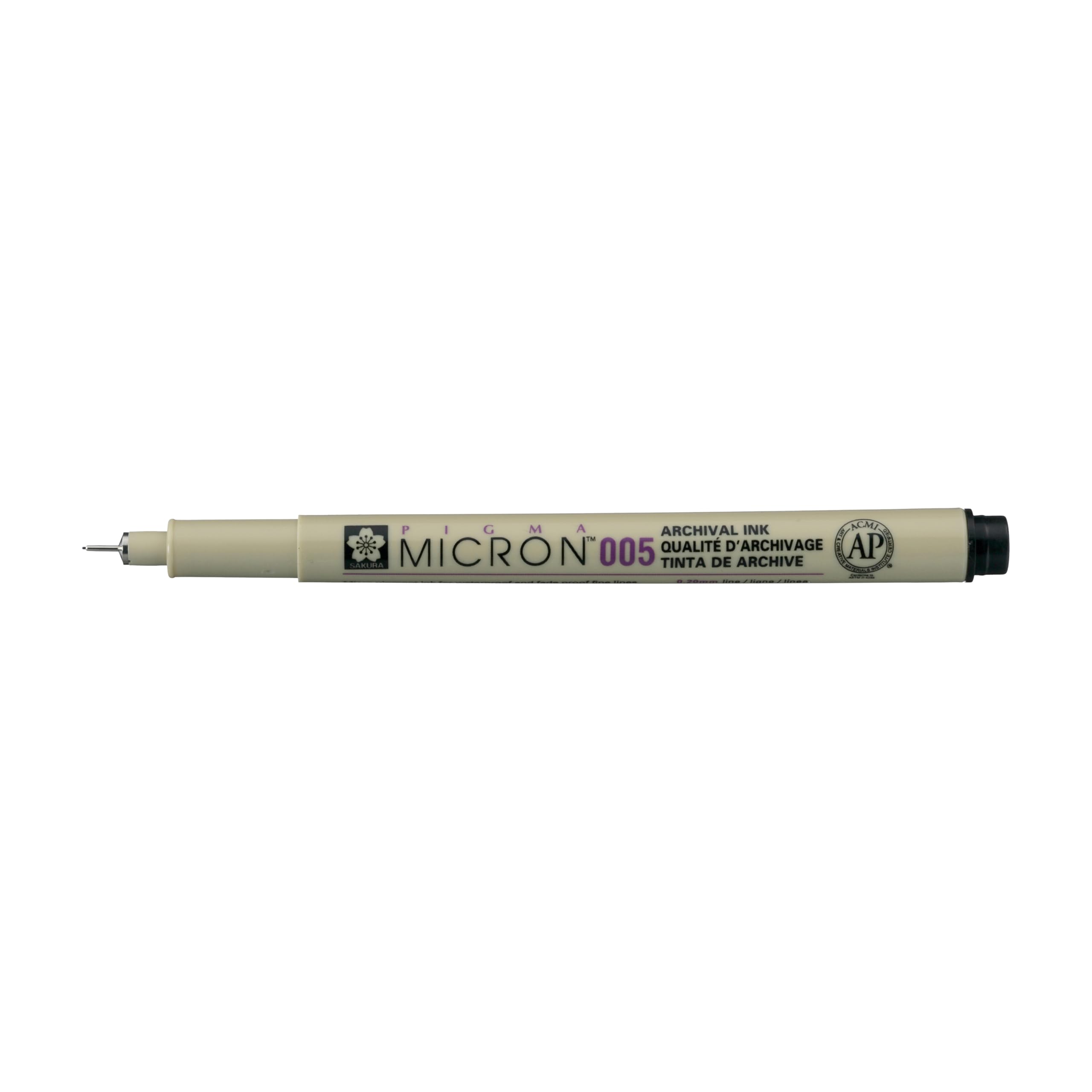 SAKURA Pigma Micron - Fineliner 005 - Archival Pigment Ink - 0.20 mm - Black - Waterproof & Fade Resistant