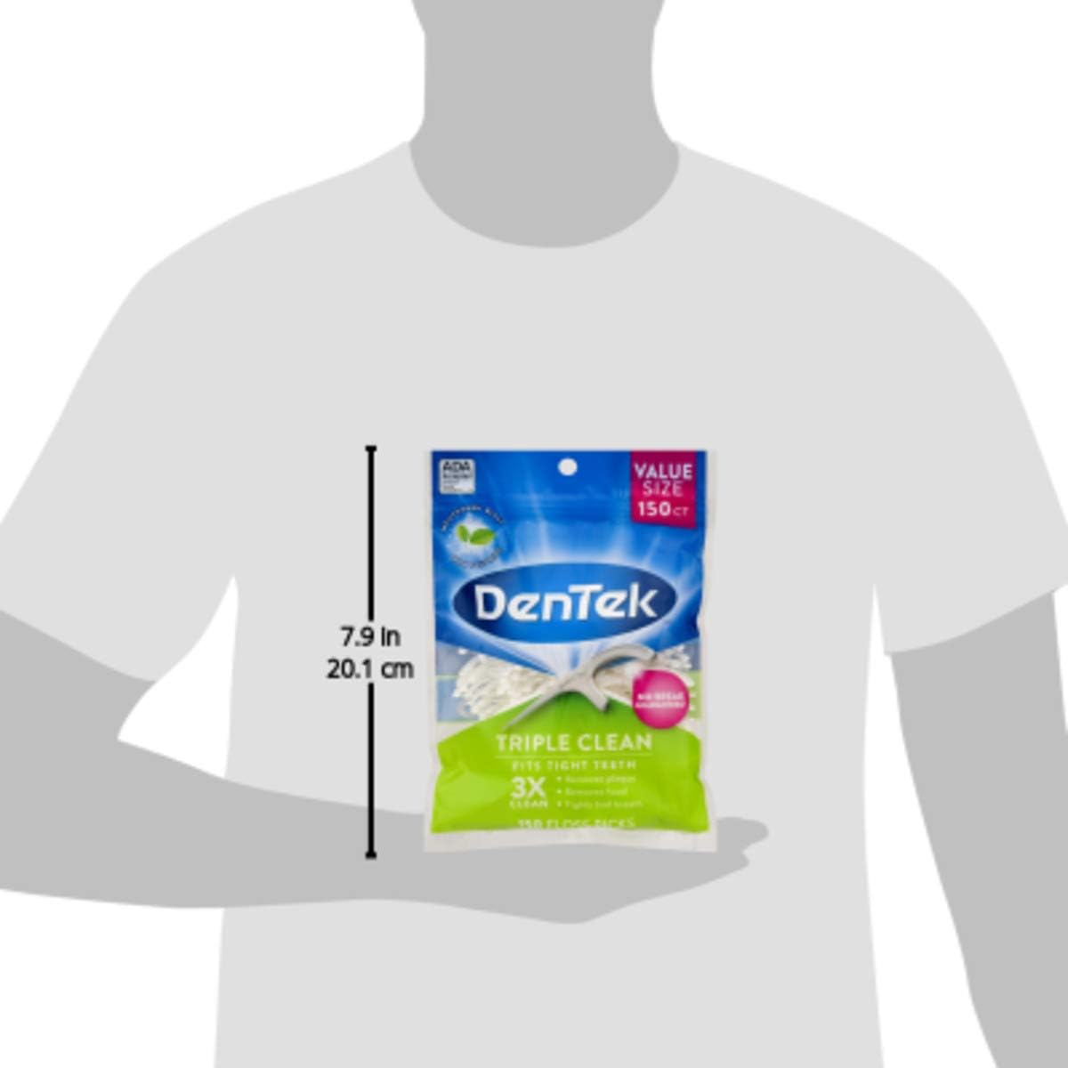 DenTek Triple Clean Floss Picks | No Break Guarantee | 150 Count : Flossing Products : Beauty
