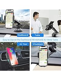 Coils Cargador de coche inalámbrico automático, para inducción, Wefunix 7,5 W 10 W, rápido Qi, compatible con iPhone XS XR X 8 Plus Samsung Note 9 8 S9 + S8 S7 [adaptador de coche QC3.0 incluido]