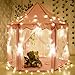 NO.7Artisan Kids Tent Princess Castle Girls Playhouse Tunnel with 23 Feet and 50 Led Star Light String,Indoor and Outdoor Children Large Toy Gift