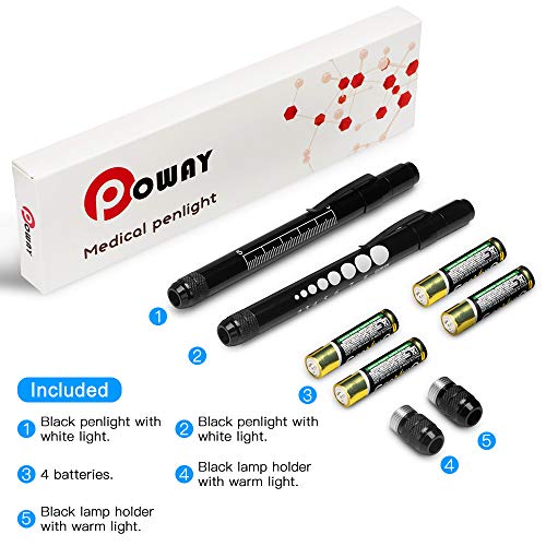 Opoway Pen Light Nurse Pen Light Medical Pen Lights With Pupil Gauge