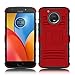 Moto E4 Plus Case, Elegant Choise Hybrid Holster Heavy Duty Shockproof Combo Rugged Full-Body Protective Case Cover with Kickstand and Swivel Belt Clip for Motorola Moto E4 Plus (Red/Black)