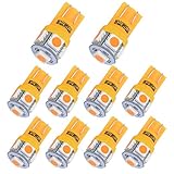 YITAMOTOR 194 168 LED Bulb Amber, 2827 158 175 2825 906 W5W T10 Wedge LED Non-Polarity Replacement RV Interior Light Bulb for Car Dome Map Door Courtesy License Plate Lights, 10-Pack