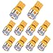 YITAMOTOR 194 168 LED Bulb Amber, 2827 158 175 2825 906 W5W T10 Wedge LED Non-Polarity Replacement RV Interior Light Bulb for Car Dome Map Door Courtesy License Plate Lights, 10-Pack