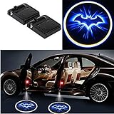 Houkiper 2pcs Universal Car Door Wireless Welcome Light LED Projector Logo Lamp Ghost Shadow Light Bat Man - Battery Operated