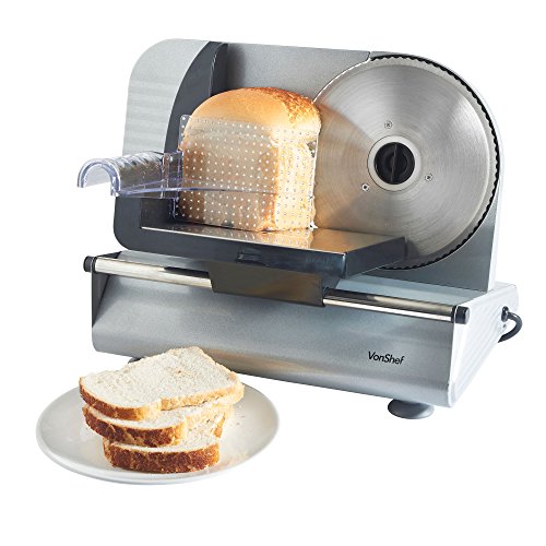 VonShef Precision Electric Food Slicer/Deli Meat Slicer with 3