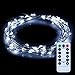 ITART LED String Lights with Remote,Dimmable Cool White Mini Fairy Twinkle Lights Battery Operated 50 LEDs 16.7ft Super Bright Ultra Thin Silver Wire Rope Lights for Trees Wedding Bedroom Garden