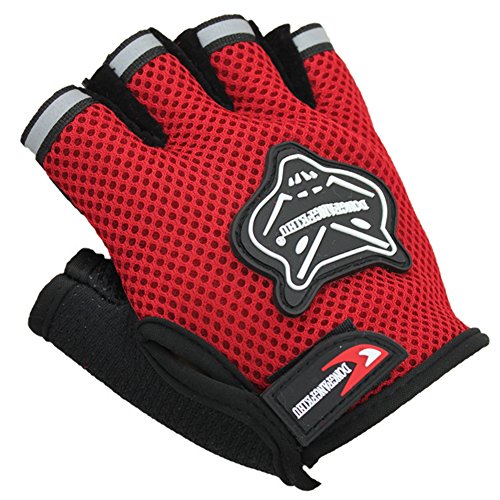 Ylucky Half Finger Cycling Gloves Outdoor Adjustable Sport Bicycle Gloves Gel Padded Mountain Road Bike Riding Gloves Shock-Absorbing Breathable Anti Slip Summer Mitten for kids Children - Thumbnail 4