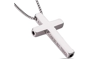 FUNPAR Cross Breathing Necklace, Breathlink Quit Smoking Aid, Inspirational Bible Verse Anti-Anxiety Mindfulness Necklace, Premium Stainless Steel Breathwork Tool, Anxiety Relief Items Gift