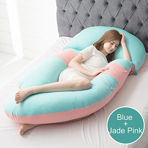 Pregnancy Pillow/Maternity Pillow U Shaped, Full Body Pillow, Nursing Pillow, Wedge Pillow With 100% Cotton Pillowcase,Blue+Pink(B)-17011075cm