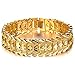 Suyi Men's 18K Gold Plated Link Bracelet Classic Carving Wrist Chain Link Bangle Width