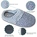 Elabooz Women's Comfort Slippers, Knitted Cotton Slippers Cozy Memory Foam Anti-Slip Rubber Sole Indoor Slippers (7-8, Grey Fur)